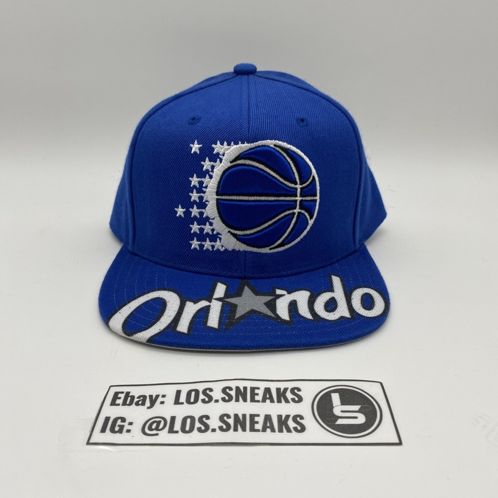 Orlando Magic Hat Cap Snap back Blue White NBA Basketball Mitchell‎ Ness Men's